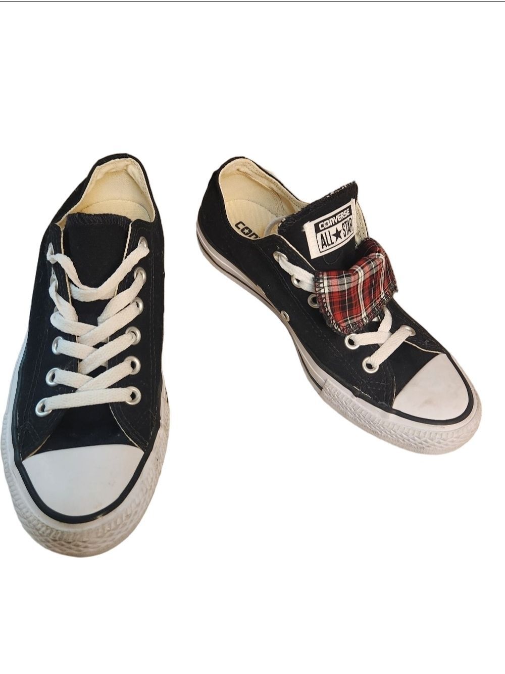 Classic Converse Chuck Taylor All Star Low Top Sz: 7 Women Black Double Tongue